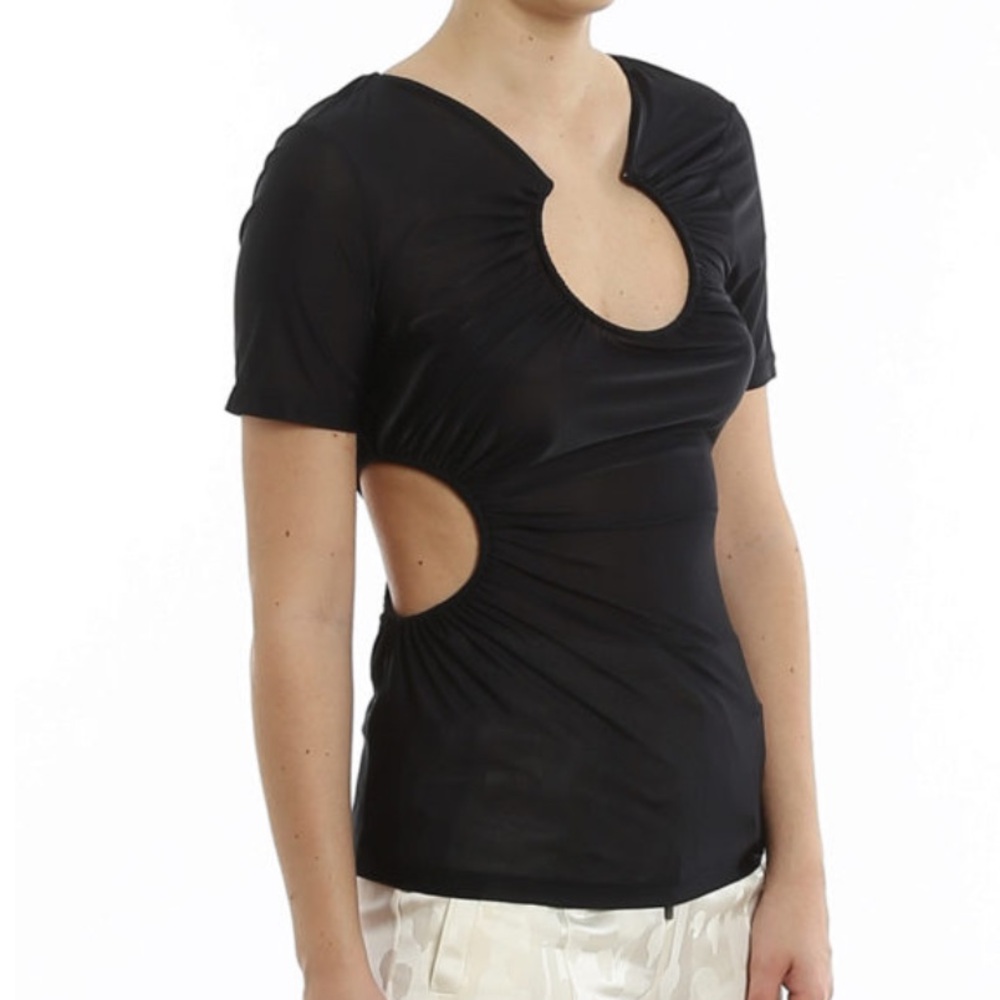 OFF-WHITE Swiss Cheese semi sheer top - Picture 2 of 9